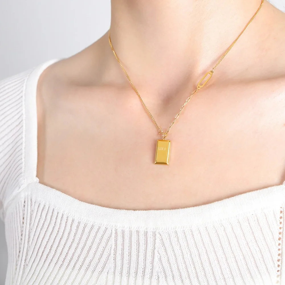 Women's Necklace and Ankle Chain Set Simple Style Stainless Steel non Fading Fashionable and Versatile Jewelry Accessories