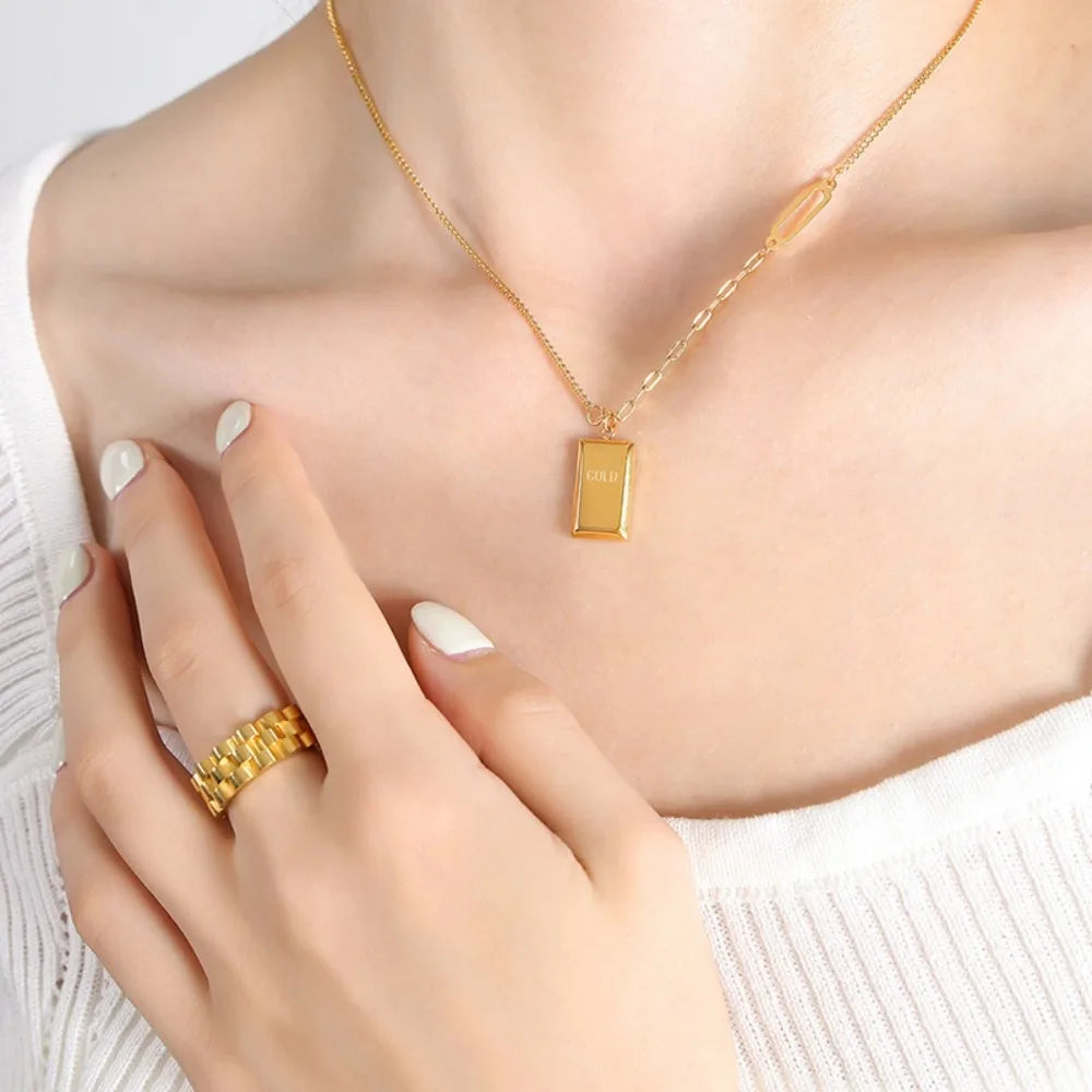 Women's Necklace and Ankle Chain Set Simple Style Stainless Steel non Fading Fashionable and Versatile Jewelry Accessories