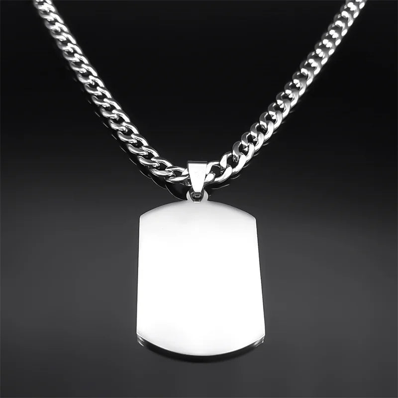 Islam Muslim Religious Verses Quran Necklace for Women Men Stainless Steel Silver Color Long Chain Necklaces Jewelry N3143S03
